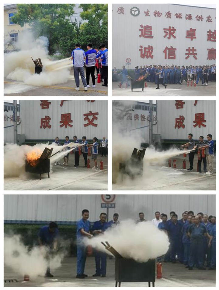 隨后，集團(tuán)消防安全員為廣大職工講解滅火器和消防水槍的使用方法，并現(xiàn)場(chǎng)演示。廣大員工積極參與到教學(xué)演練當(dāng)中，進(jìn)一步鞏固消防培訓(xùn)知識(shí)。